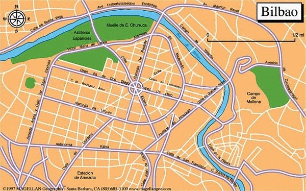 Bilbao center map