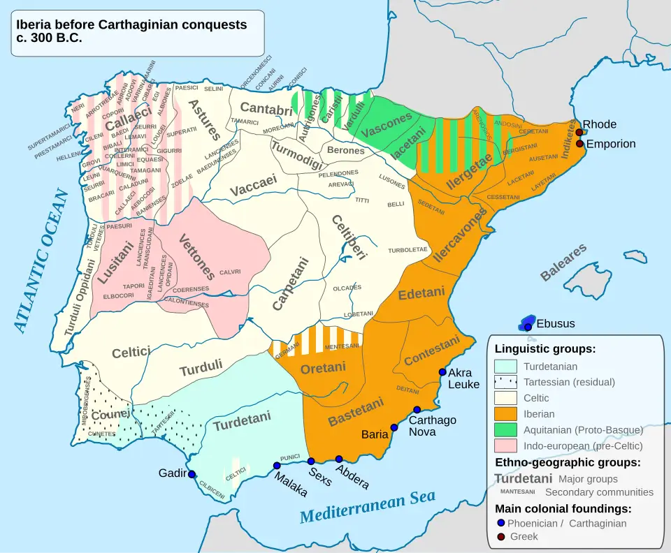Iberia map 300 BC