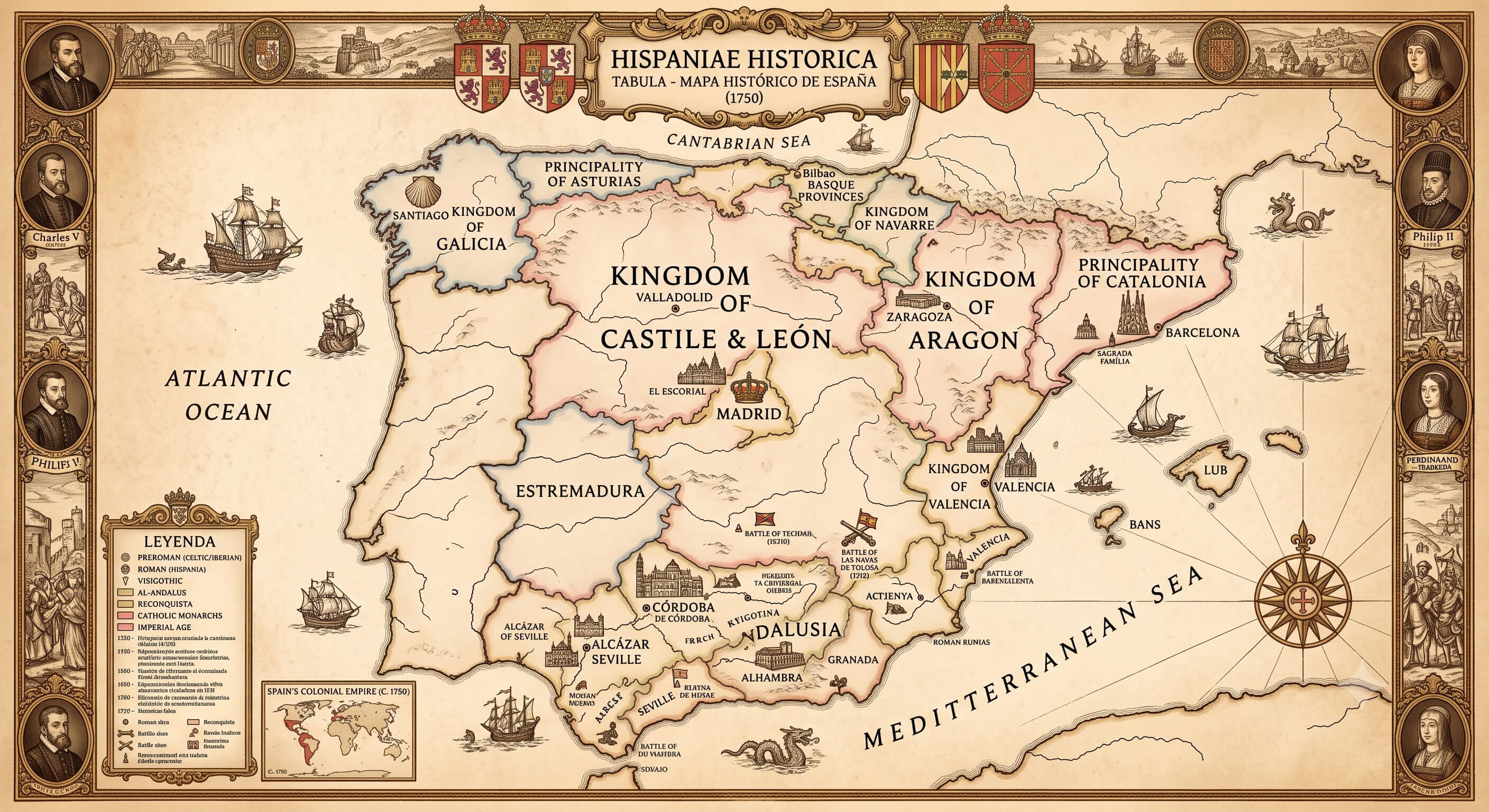 Medieval Kingdoms of Spain map
