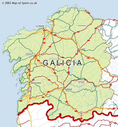 galacia La Coruna map