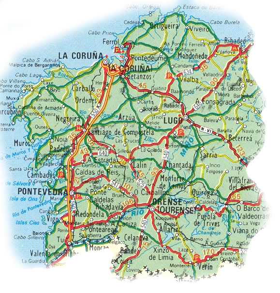 galicia map La Coruna