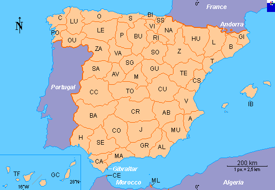 spain La Coruna map