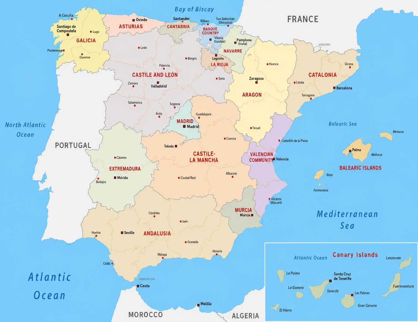 Spain political map
