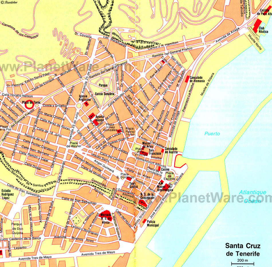 Tenerife downtown map