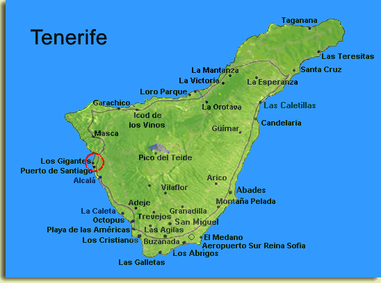 Tenerife physical map