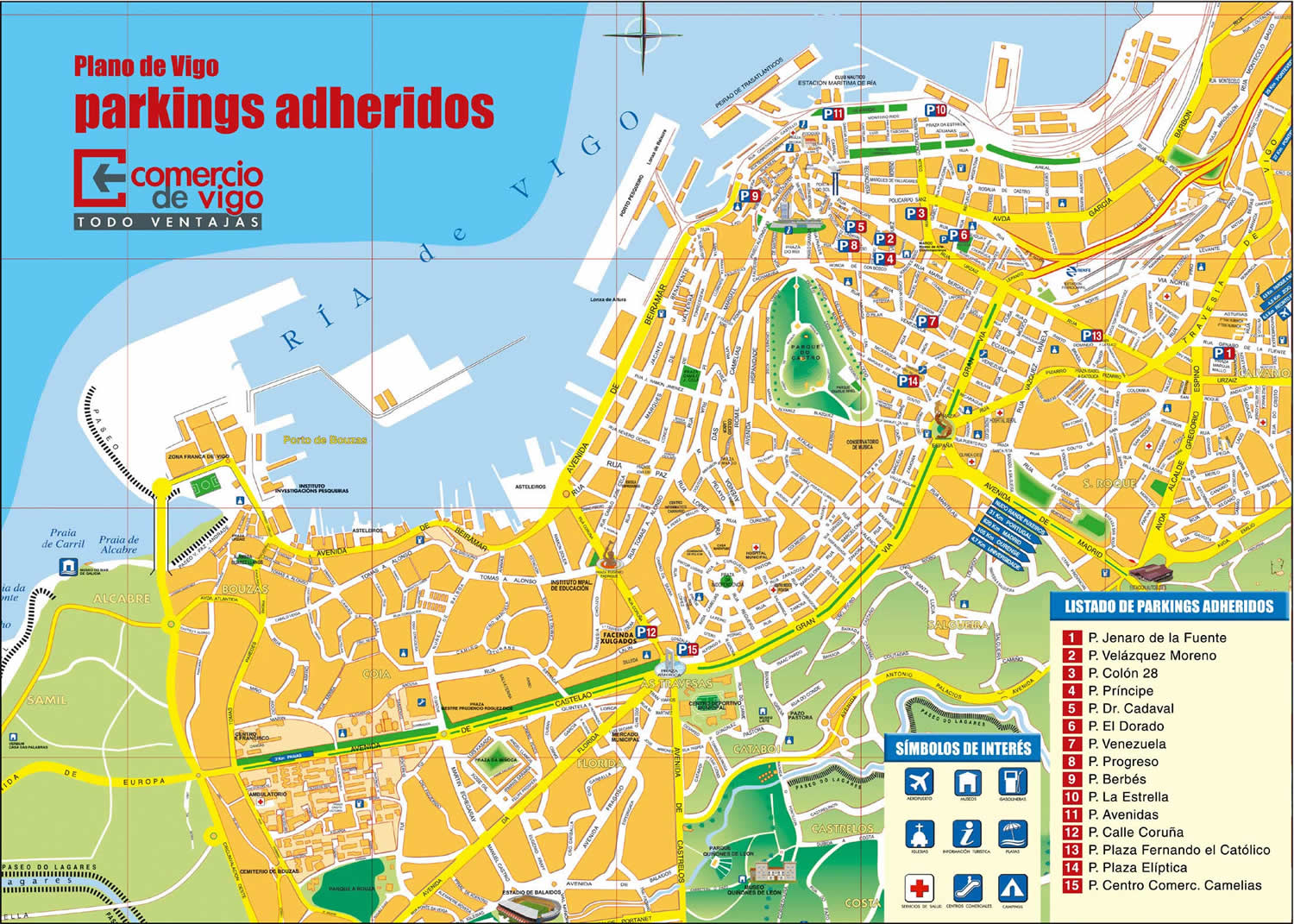 Vigo city center map