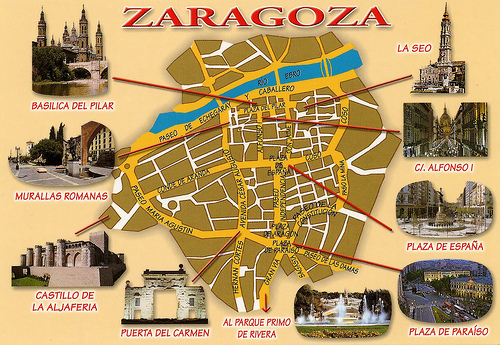 Zaragoza tourist map