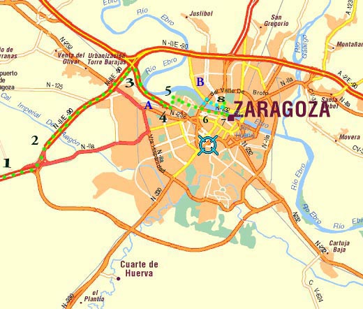Zaragoza surround map