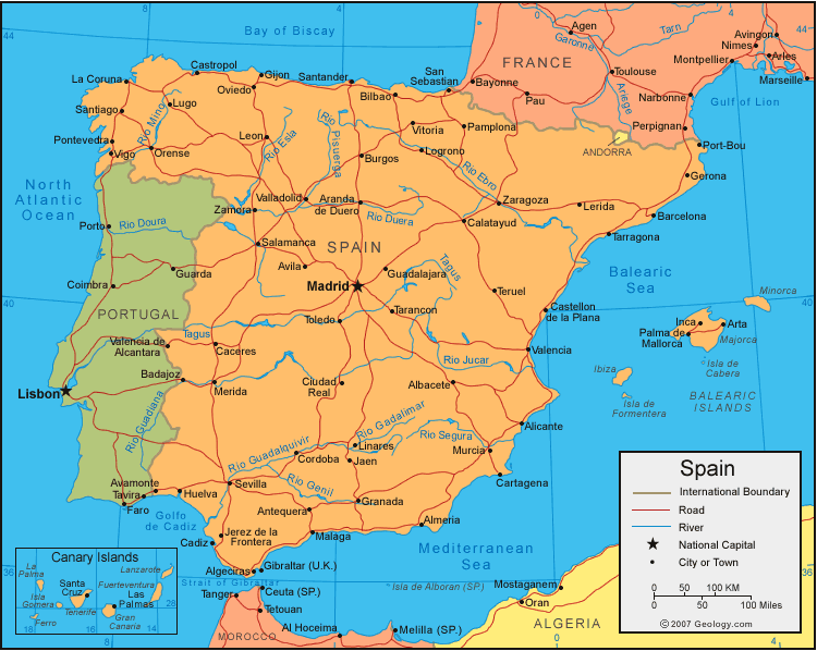 spain map Zaragoza