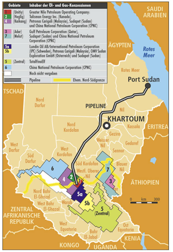 sudan oil gas map