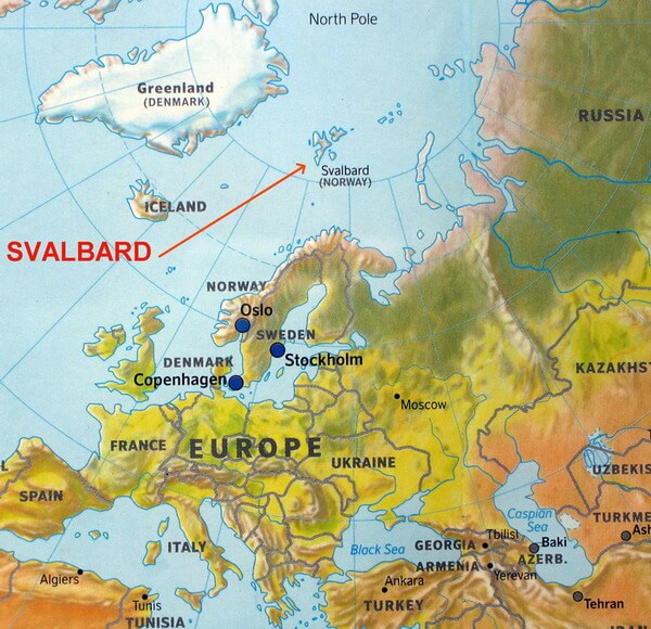 svalbard map europe