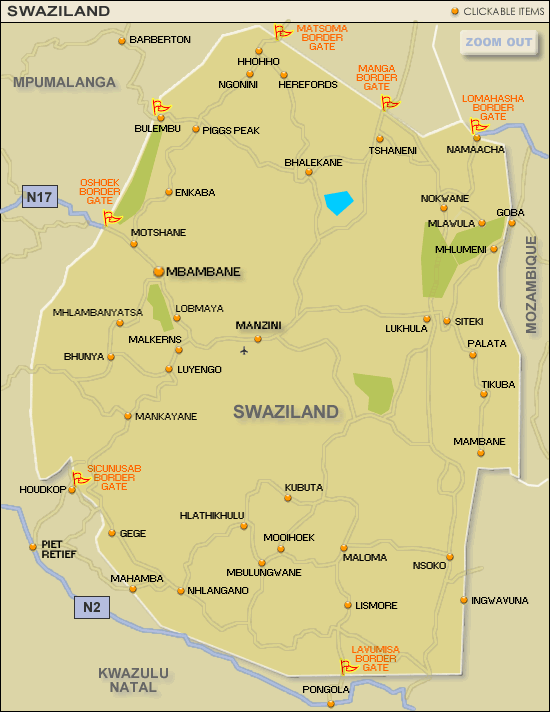 swaziland map
