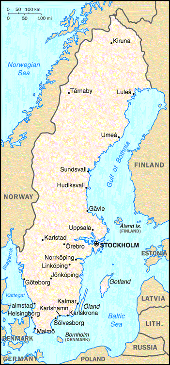 map of sweden