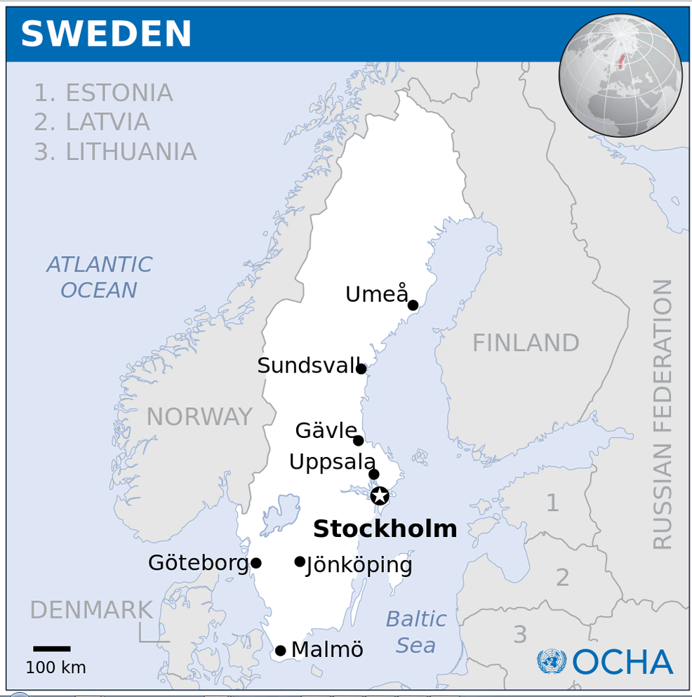 sweden location map