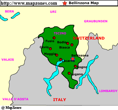 Bellinzona canton map