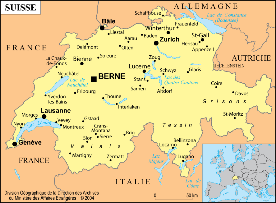 switzerland cities map Biel Bienne