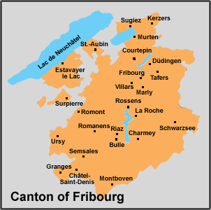 canton of Fribourg map