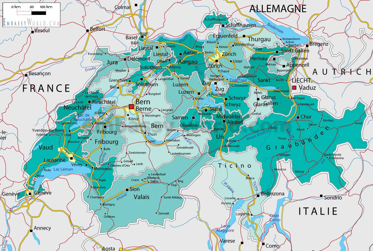 switzerland Fribourg map