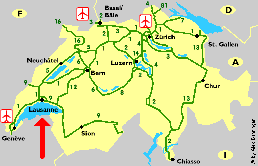 swiss map Lausanne
