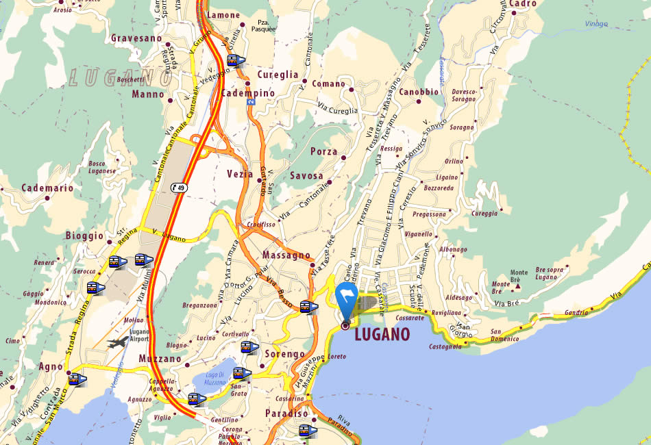map of lugano
