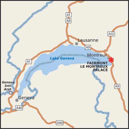 Montreux region map