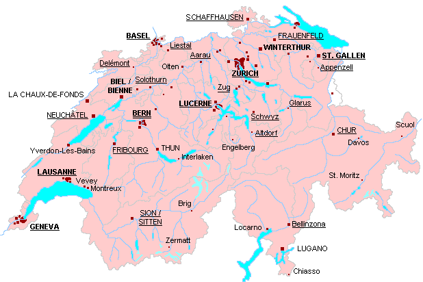 map switzerland cities Sion