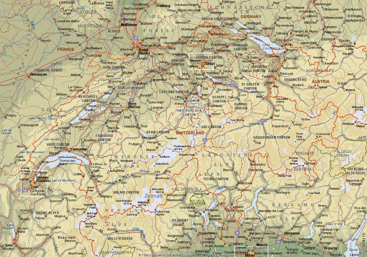 Switzerland Map Large