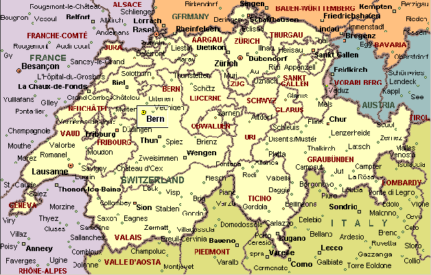 map of switzerland thun