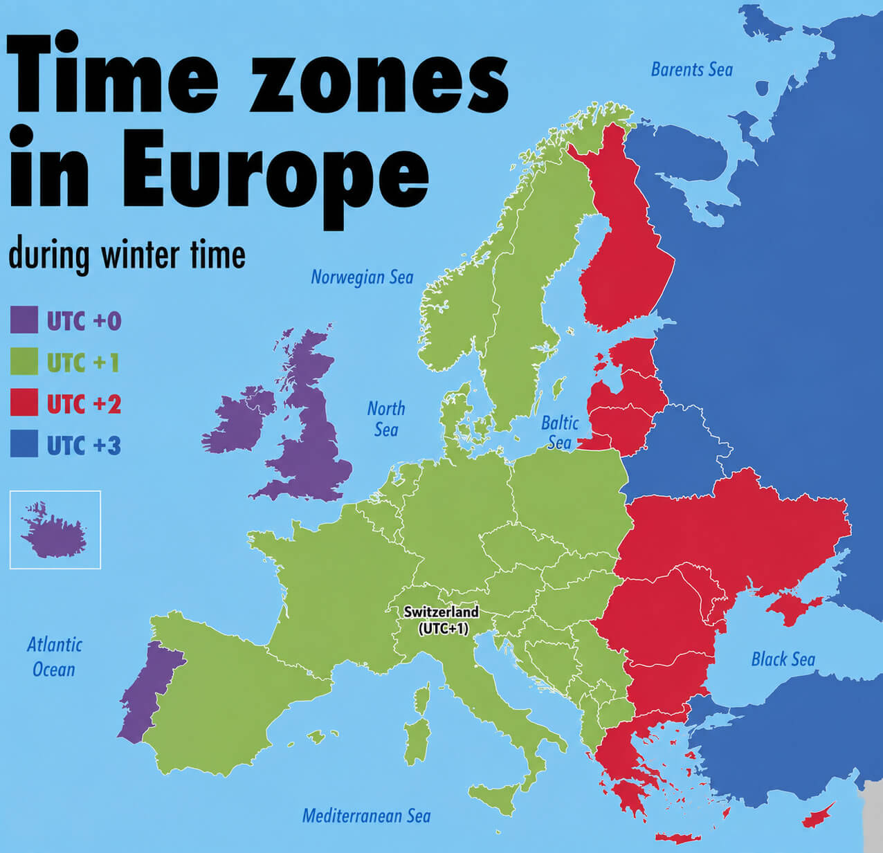 Switzerland time zone regions map