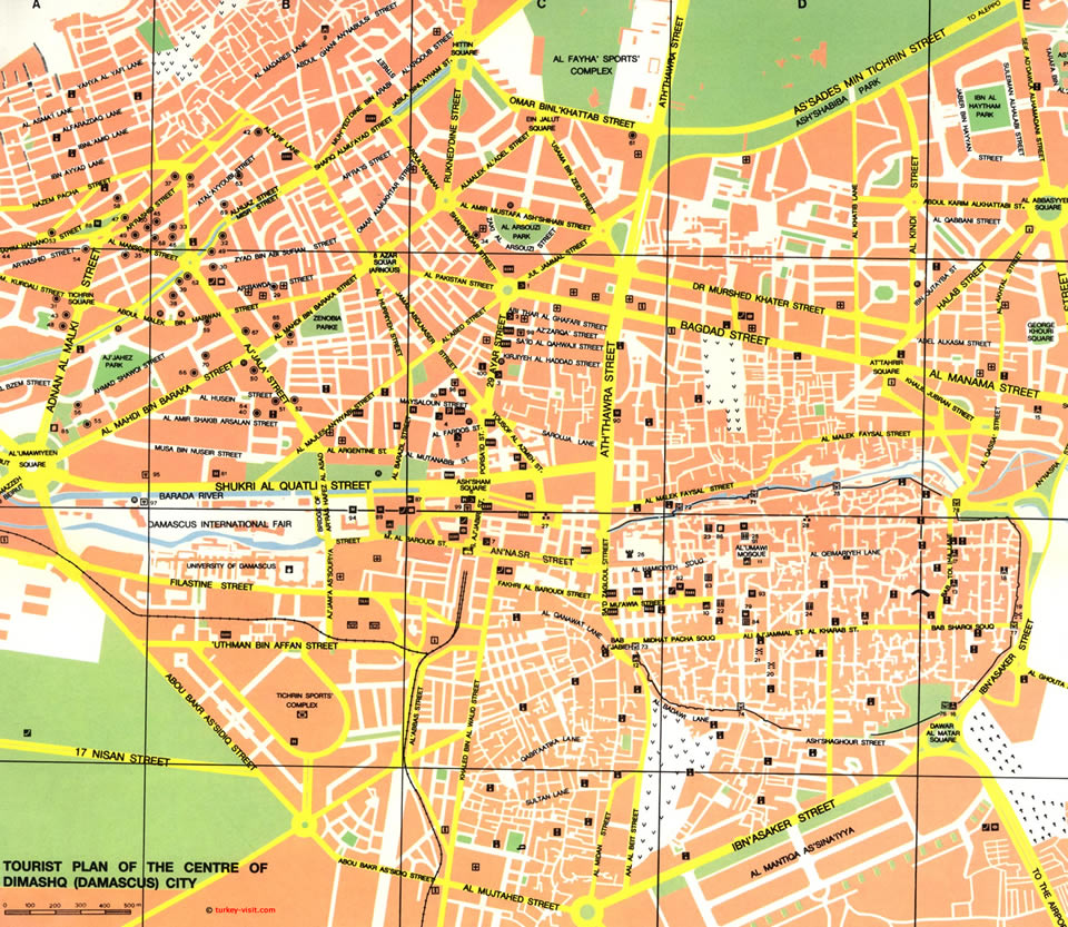 Aleppo tourist map