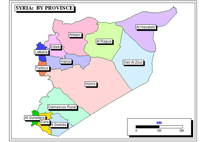 syria provinces map