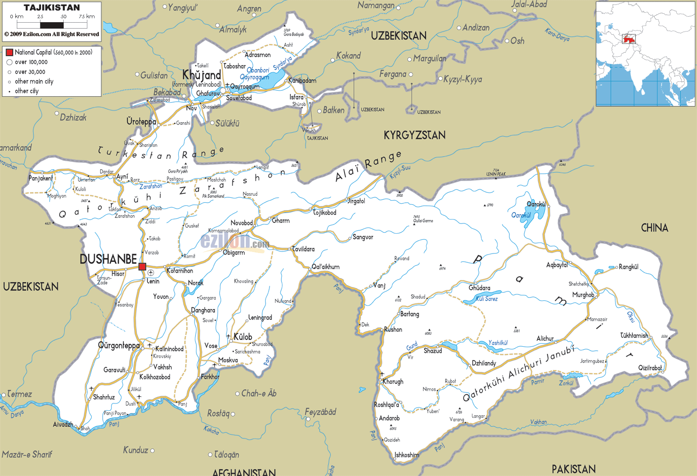 tajikistan road map