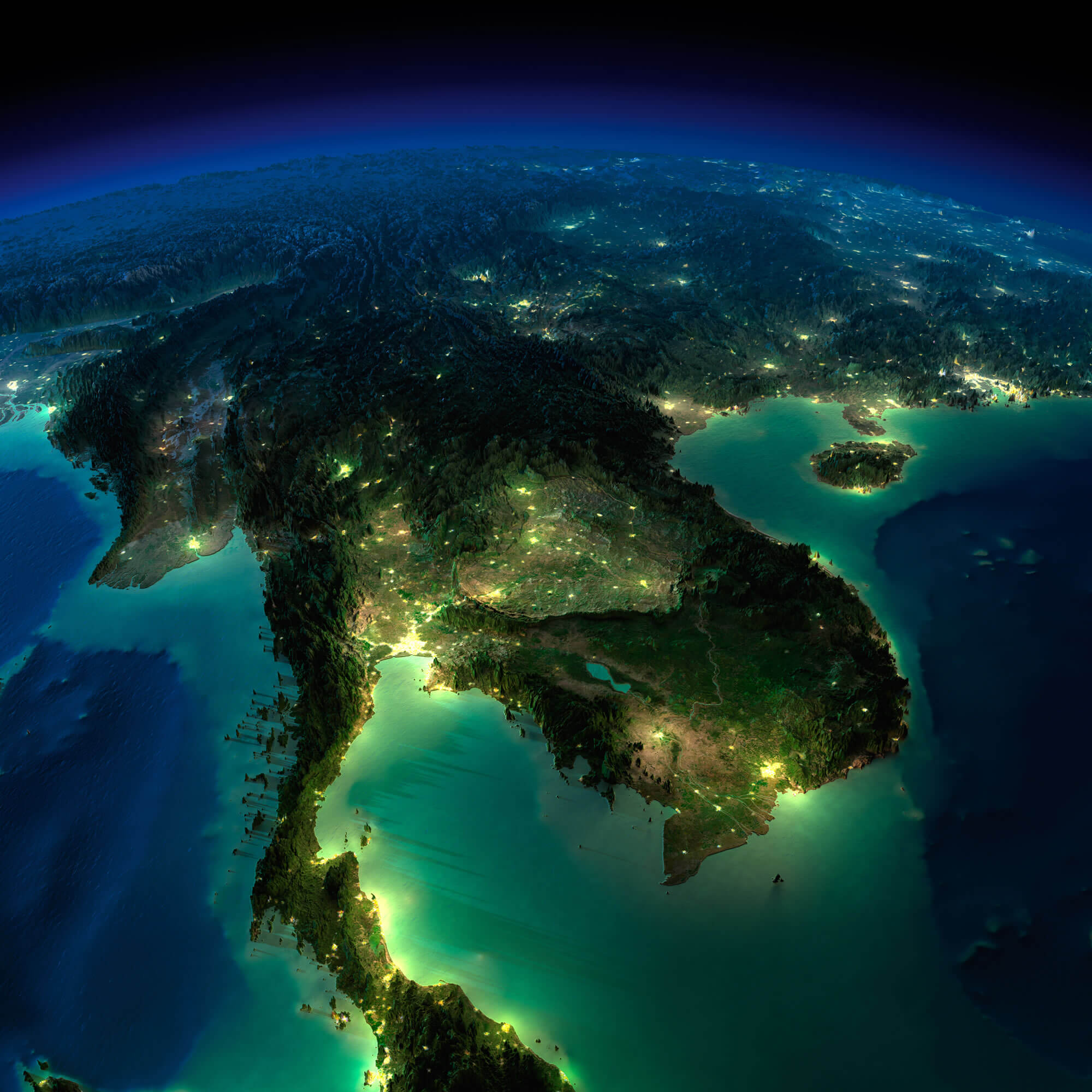 Thailand Satellite Map