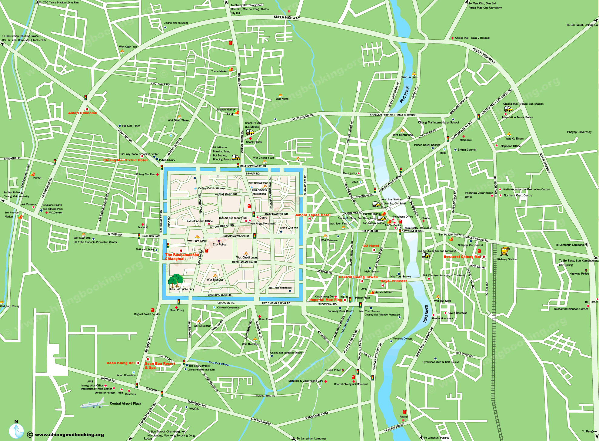 Chiang Mai city center map