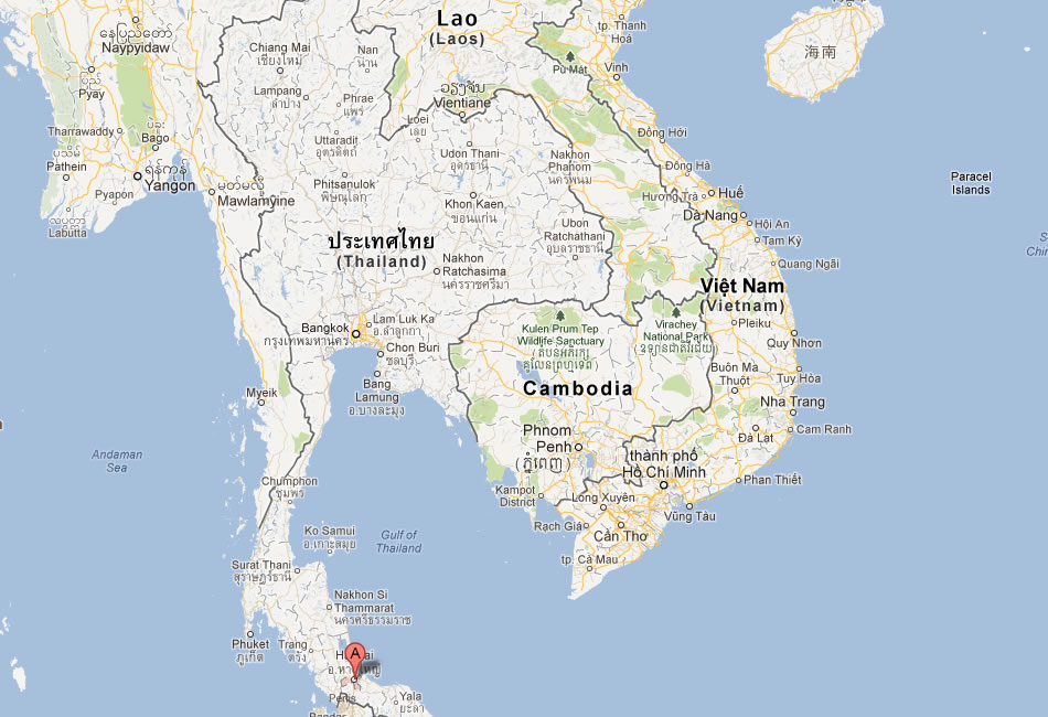 map of Hat Yai thailand