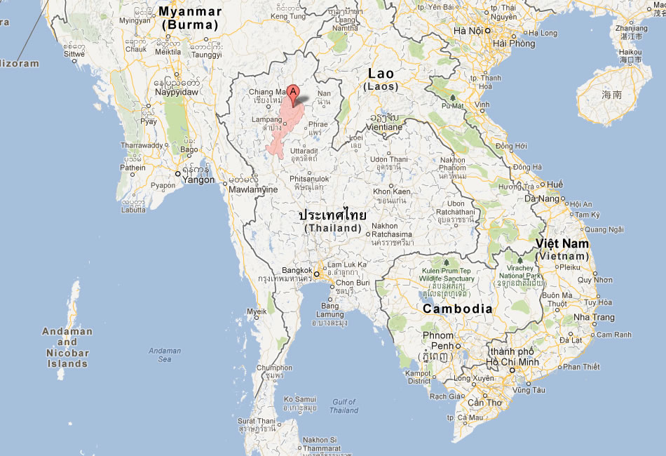 map of Lampang thailand