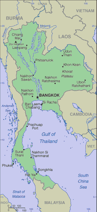 Si Racha thailand map