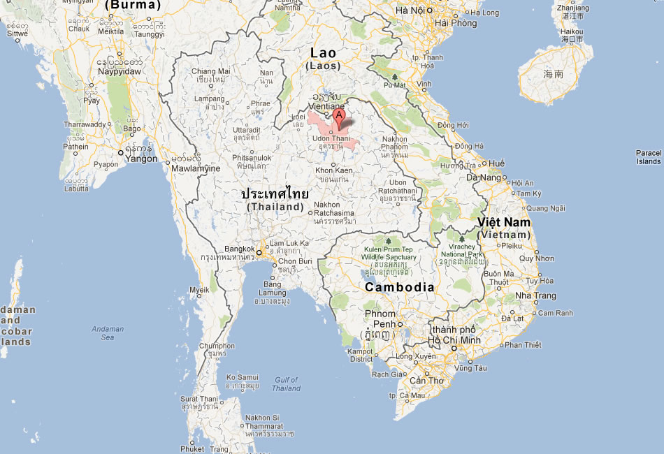 map of Udon Thani thailand