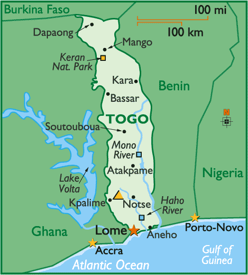 togo map benin ghana