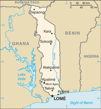 togo regions map