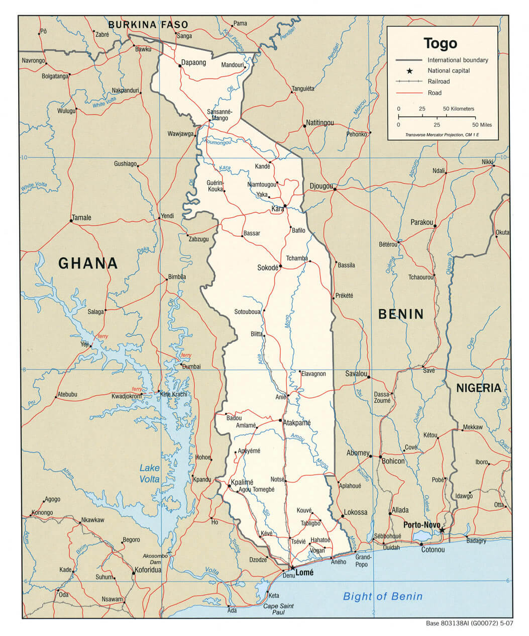 Togo Relief Map