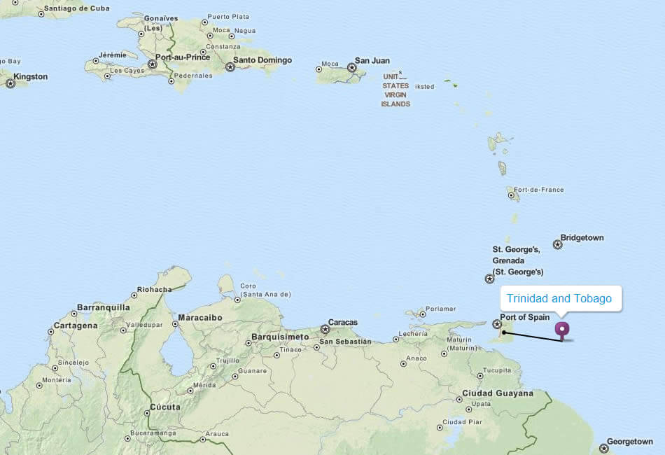map of trinidad and tobago