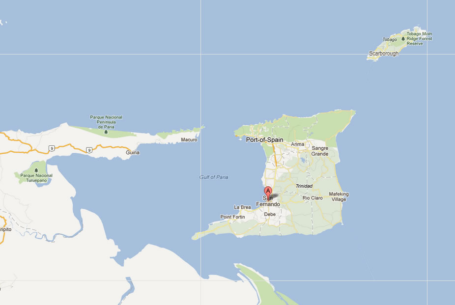 map of San Fernando Trinidad and Tobago