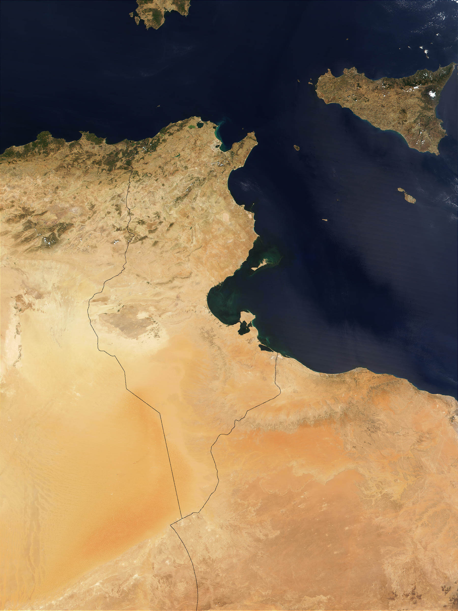 Satellite image Photo of Tunisia