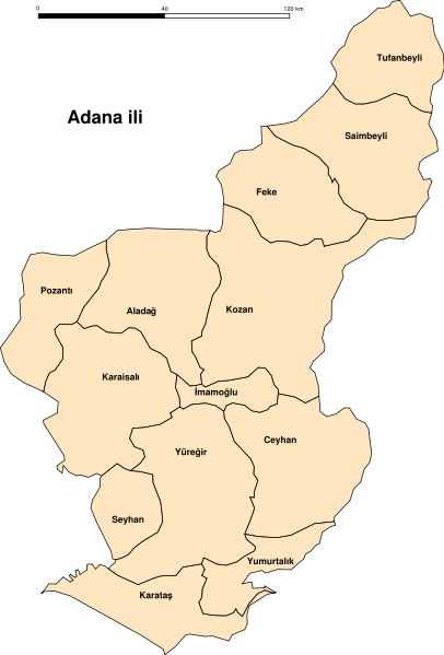 adana towns map