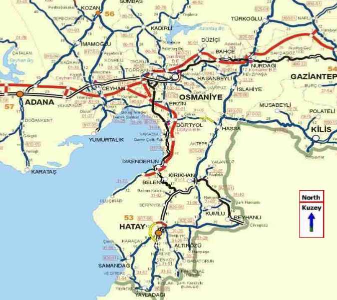adana roads map