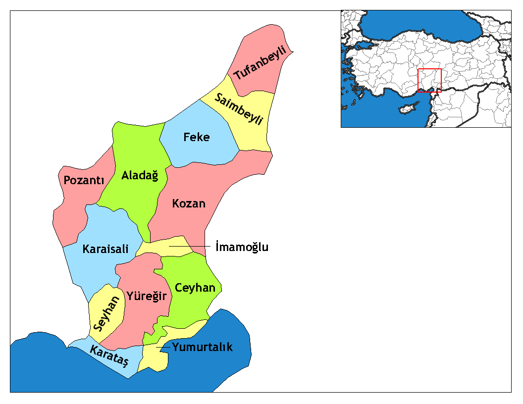 adana towns map