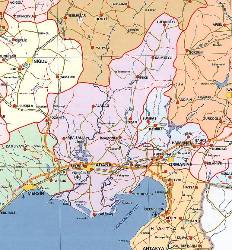 Map of  Adana