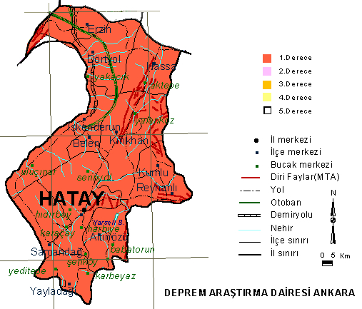 antakya earthquake map
