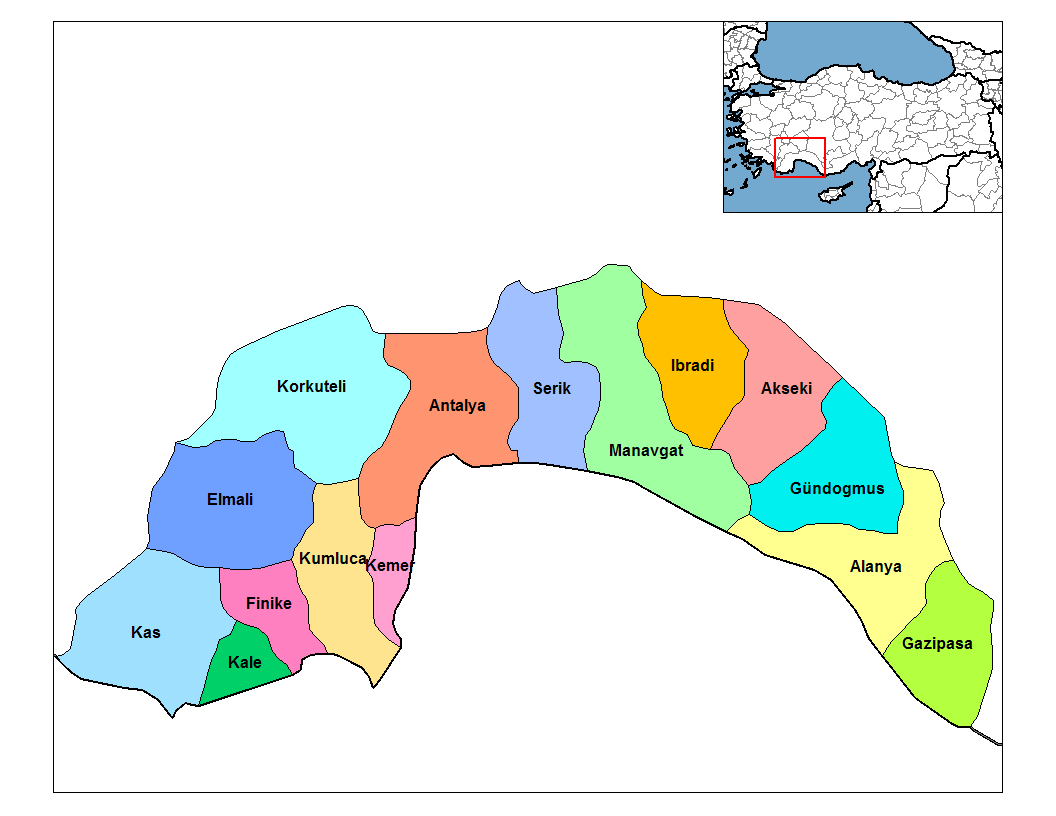 antalya towns map